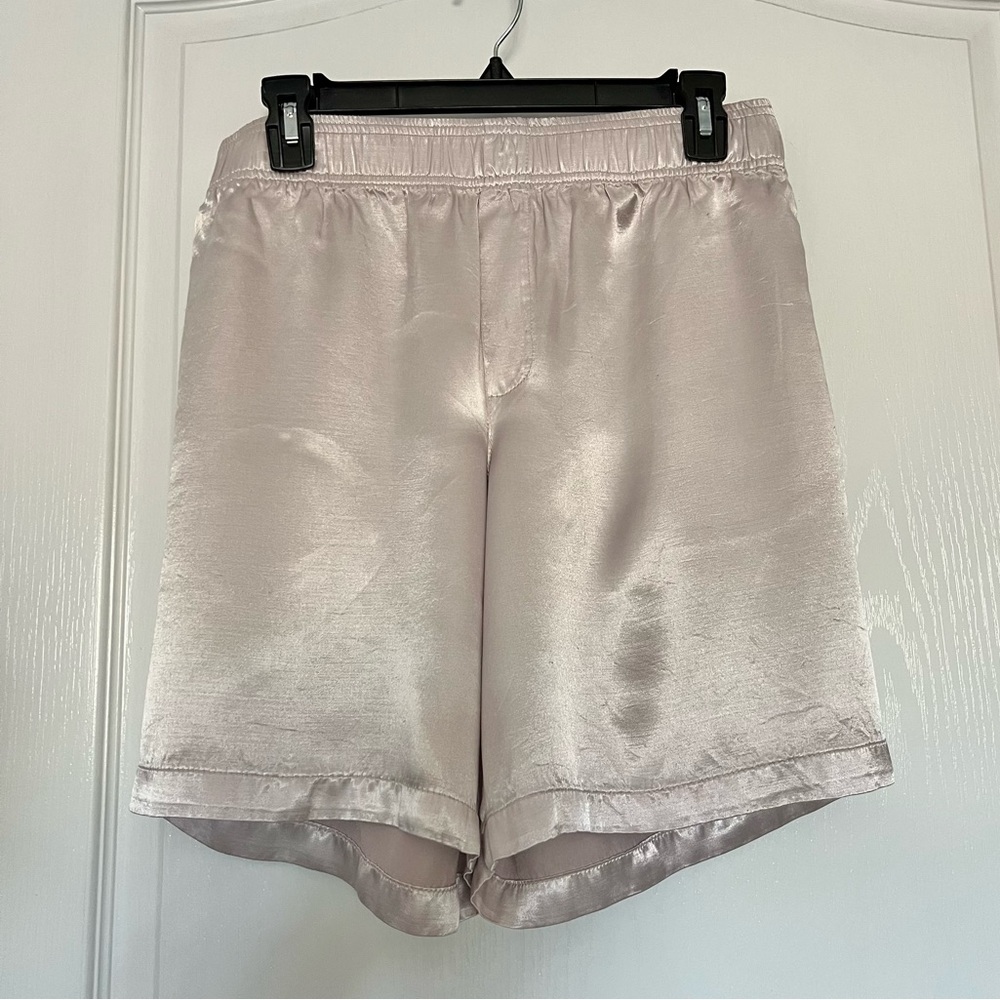Pj Harlow Satin Light Pink Boxer Shorts